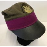 Polish Army cap with purple band and badge