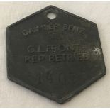 German WWII pattern Daimler-Benz factory workers ID disc, numbered 14055.