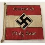 A German WW2 pattern car Hitler Youth pennant/flag 'Obergau 25 Pfalz-Saar'.