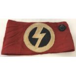 British WW2 pattern 'Blackshirts' armband and member's lapel badge.