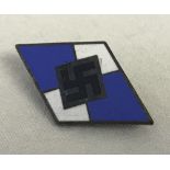 German WWII pattern Marine Hitler Youth diamond pin back badge.