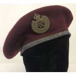 British WW2 pattern Para red beret with cap badge