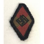 German WWII pattern Hitler Youth cloth diamond badge.