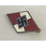 German WWII pattern late war Hitler Youth Erstaz diamond pin back badge.