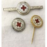 3 x German WW2 Red Cross badges