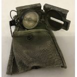 Vietnam War Era US Army compass in khaki canvas bag.