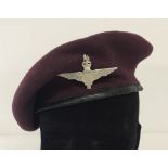 Falklands War Period Parachute Regiment Beret with cap badge.