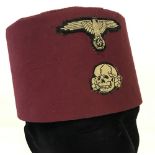 WWII pattern German Waffen SS Fez from the 1st Croatian SS-13th Mountain Division.