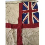 A British WW2 pattern Royal Navy White Ensign flag.