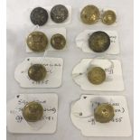 A collection of 11 original Victorian military Officer's buttons - c1850's.