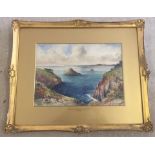 WH Dyer watercolour landscape 'Berry Head and Brixham, Torbay'.