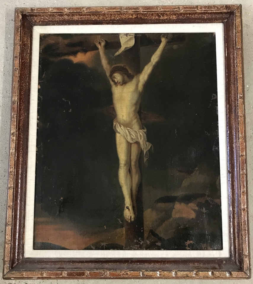 17th/18th century Italian School - oil on canvas 'Christ on the Cross'.