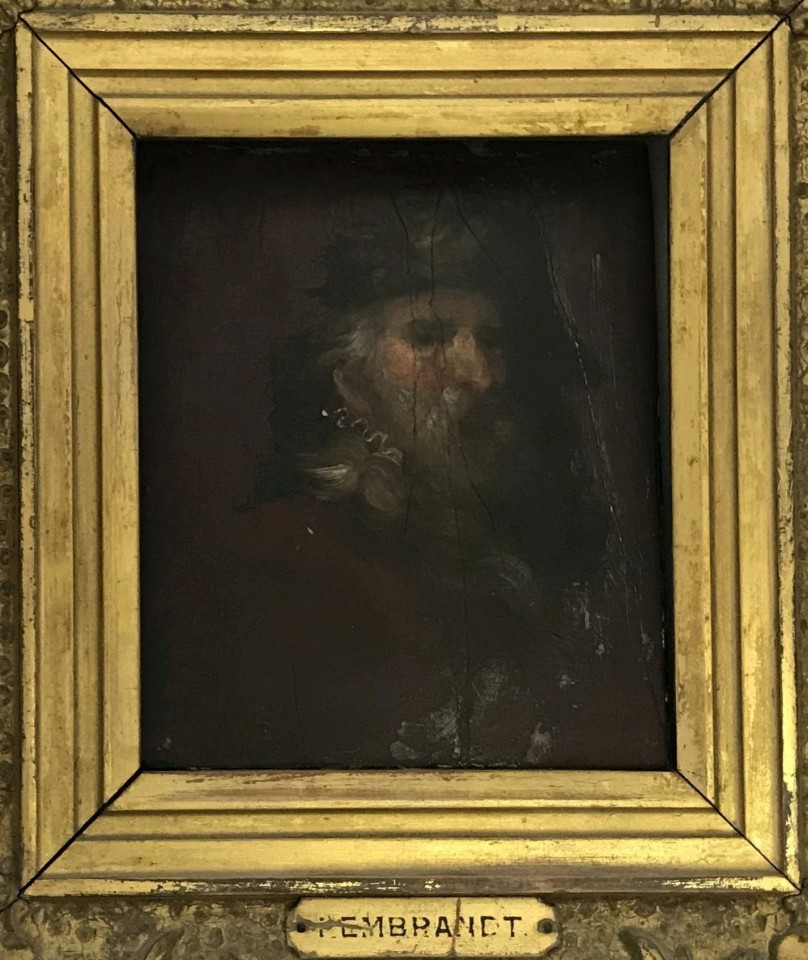 17th century Dutch School - oil sketch on wood panel of a bearded gentleman.