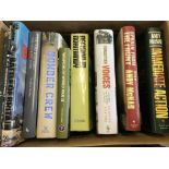 A box of 10 military related information and fiction books.