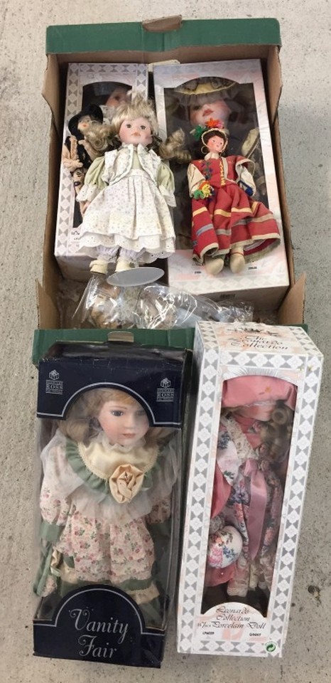 A box of 9 dolls.