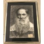 Early 20th century charcoal drawing of a bearded elderly gentleman by Gunnis.
