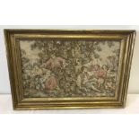 A framed and glazed needlework tapestry.