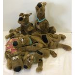 A collection of soft toy Scooby Doo's.