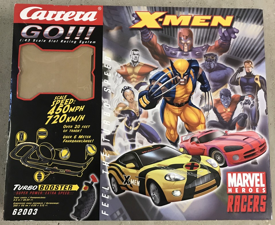 A boxed Carrera Go Marvel Heroes Racer set.