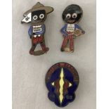 3 x c1960's pin badges - Robertson's Golly & Butlins.