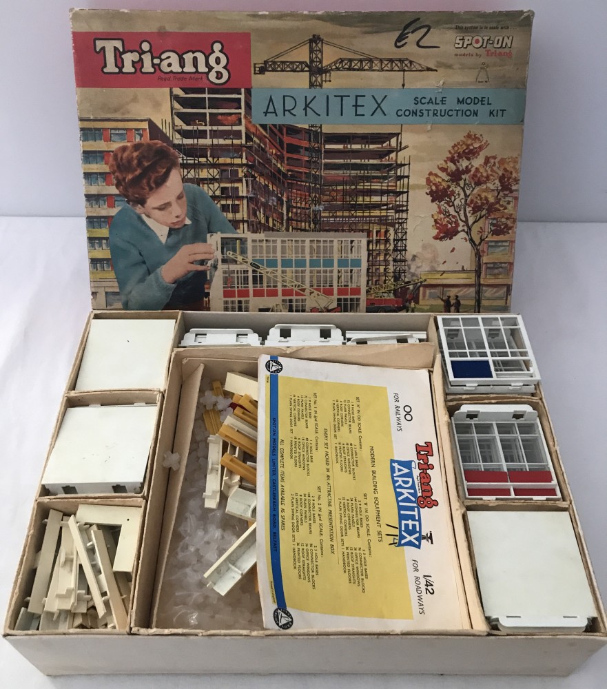 A boxed vintage Spot-On by Tri-ang Arkitex scale model Construction kit.