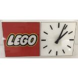 A c1960-80's LEGO point of sale advertising clock.