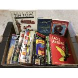 A box of Toy & doll reference books and magazines.
