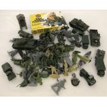 A boxed Airfix set of WWII German Paratroops - 1:32 scale, with other plastic soldiers and vehicles.