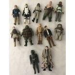 A collection of 12 1980's Star Wars figures.