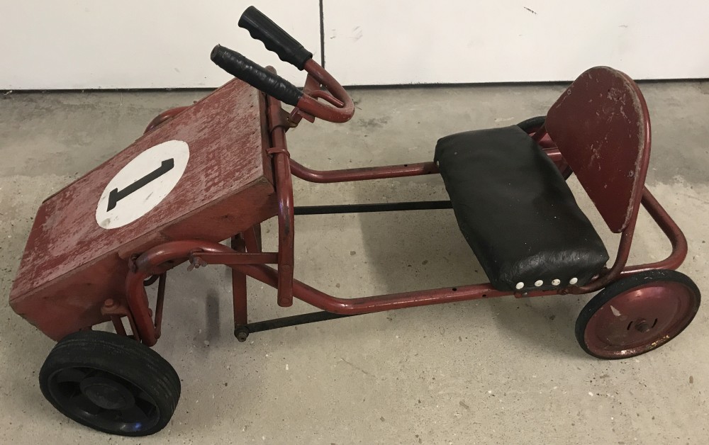 A 1960's metal framed pedal Go Kart.