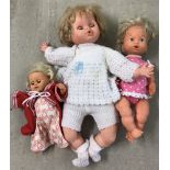 3 x c1970's plastic dolls.