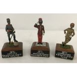 3 x white metal model soldiers - Victorian Indian States.