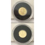 A Mongolian 24ct solid gold proof 1000 Torpor coin, commemorating Queen Elizabeth II's 90th birthday