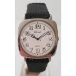 A cushion quartz gents wristwatch by Pulsar.