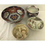 4 oriental bowls to include Satsuma and Imari.