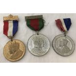 3 British Royal commemorative medals.