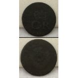 Scottish civil war issue Charles I half-groat copper coin. Dated 1650.