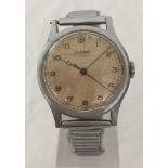 A vintage Swiss stainless steel military watch by Medana.