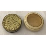 A antique Waltham Watch Co watch parts tin.