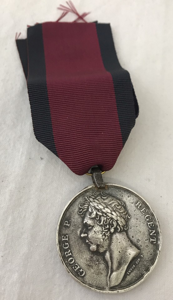 A modern replica of the Waterloo Campaign medal.