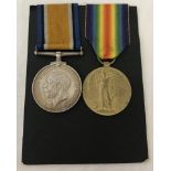 A WWI medal pair, Victory medal and British War medal.
