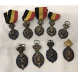 A quantity of 9 Belgium Labour Decoration medals, 4 with ribbons.