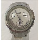 A stainless steel gents Swatch Swiss made chronograph watch.