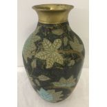 An oriental cloisonné vase with floral decoration.