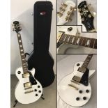 Epiphone Les Paul Custom Pro guitar in Alpine White.