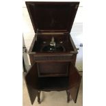 A Kings Tone cabinet gramophone complete with winding handle.