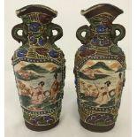 A pair of Japanese ceramic vases.