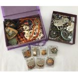 2 trays of vintage costume jewellery.