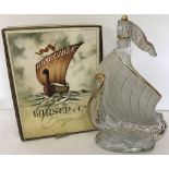 A boxed Larsen & Co Cognac 'Invincible' Viking ship glass decanter.