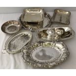 A quantity of silver plate items .
